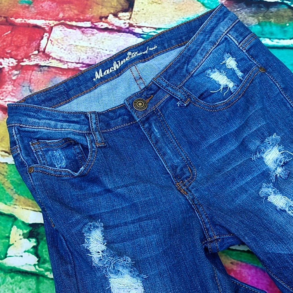 Machine Ripped & Destroyed Jeans size 9 /30